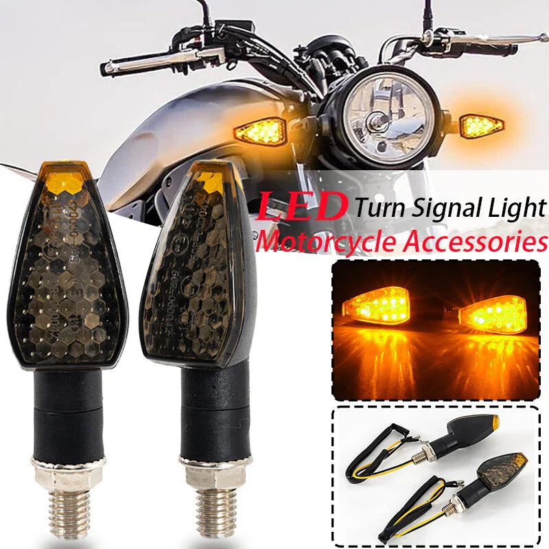 Universal Fit - Amber Smoked LED Motorcycle Turn Signal Indicators (N/A)