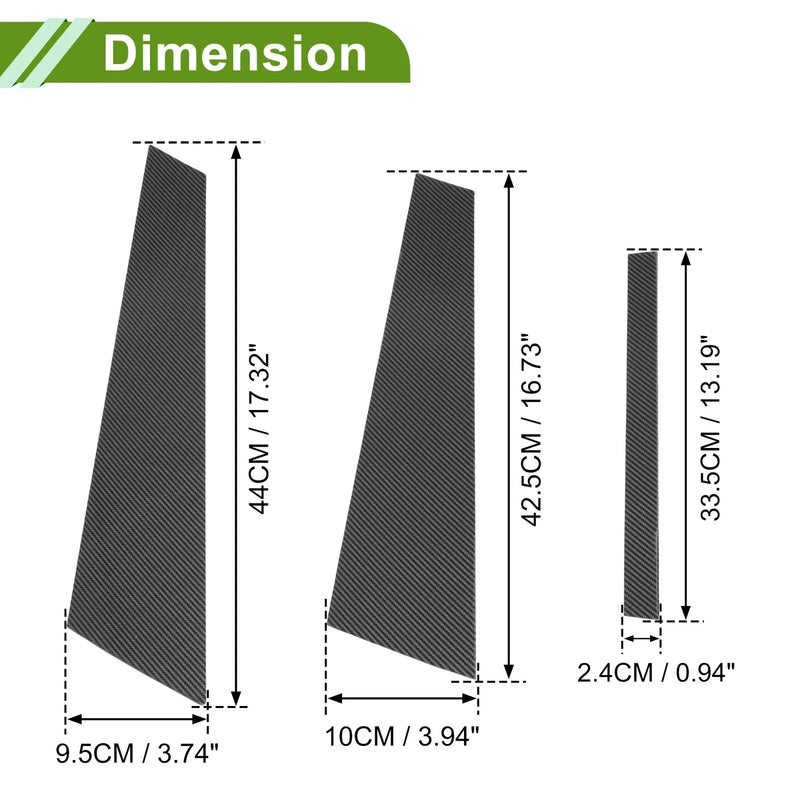 BMW 7-Series Door Pillar Window Trim - Carbon Fiber Black (2017 - 2022)