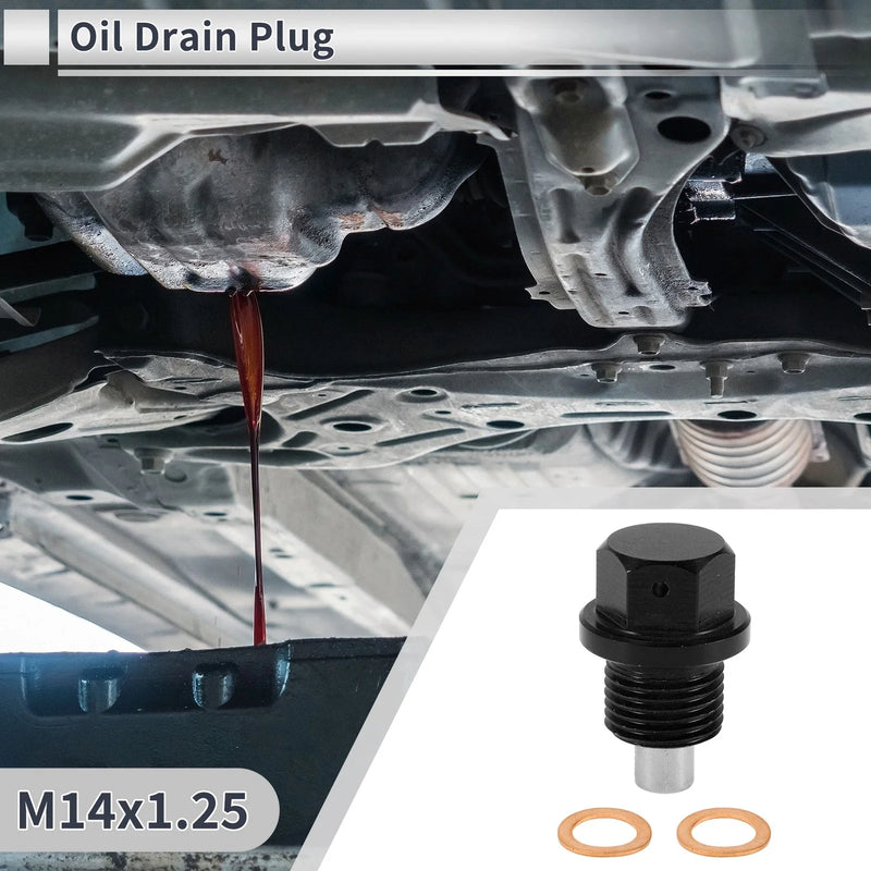 Car Motorcycle Boat M14x1.25 Engine Oil Drain Plug with Gasket Black