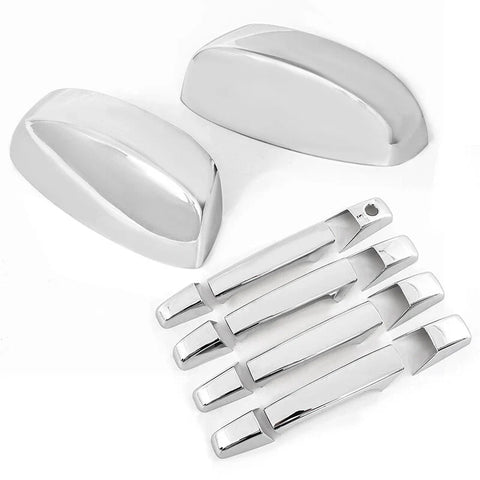 Chevy Silverado GMC Sierra Chrome Mirror & 4DR Handle Covers Overlay (2007-2013)