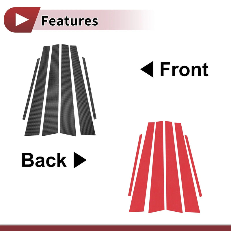 Toyota Corolla 6 Pcs Carbon Fiber Door Pillar Trim (1998-2002)