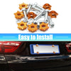 Car Motorcycle 8pcs Orange Star Shaped Decorative License Plate Bolt Screw