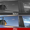 BMW E90 3-Series 6pc Carbon Fiber Door Trim Pillar Posts Decal (2005-2012)