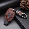 Benz A B C E G CLA CLS GLA GLC Brown PU Leather Keychain Cover Case