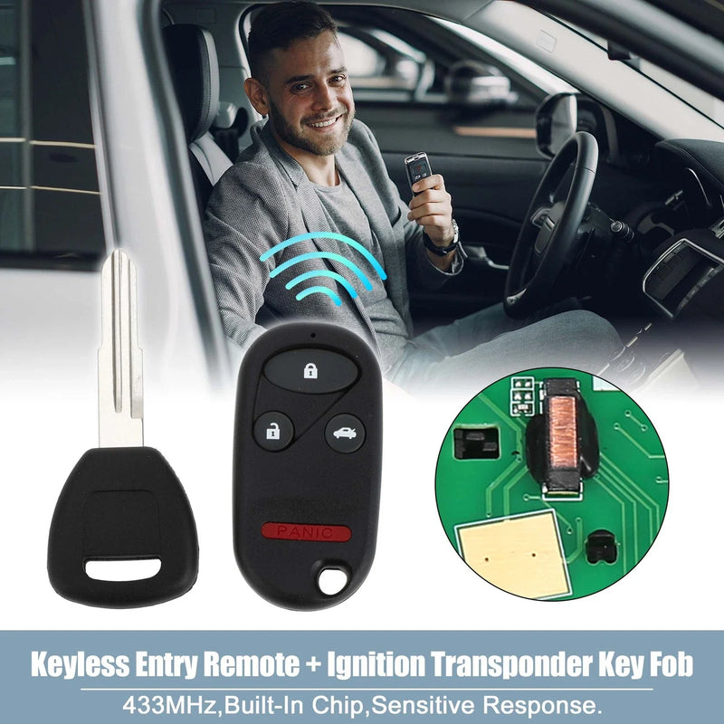 Honda Civic, Accord 433MHz Keyless Entry Remote Ignition Transponder Key Fob