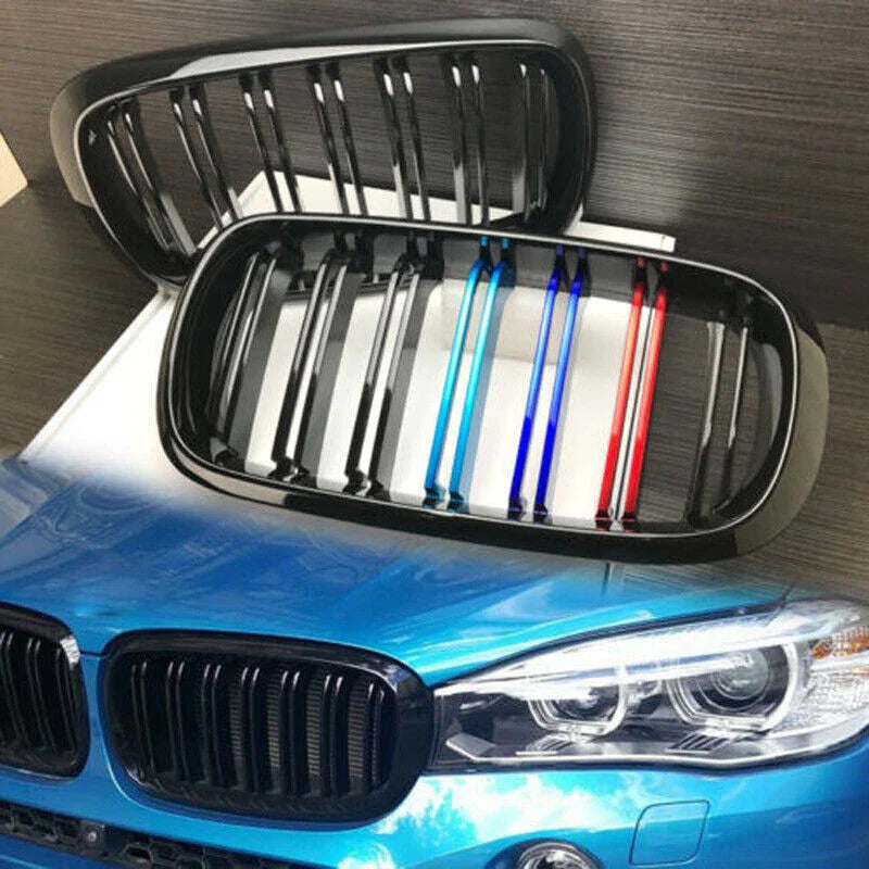 BMW F15 F16 X5 X6 Gloss Black Front Hood Kidney Grille (2014-2018)