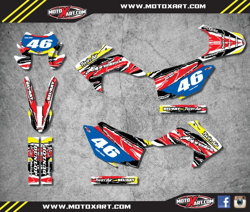 Honda CRF 150F (2015-2016) RAPID Style Stickers Custom Graphics Full Kit