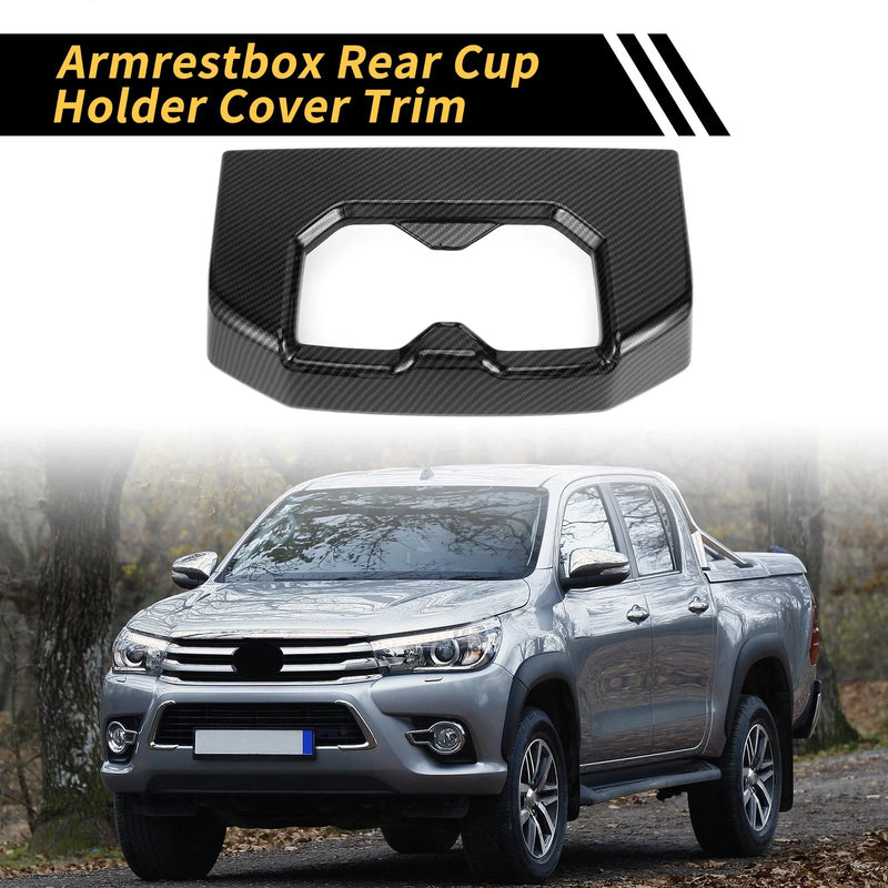 Toyota Tundra Carbon Fiber Armrest Box Rear Cup Holder Covers (22-24)