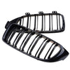 BMW 4 Series F32 F33 F36 F80 Gloss Black Dual Slat Kidney Grille (2014-2020)