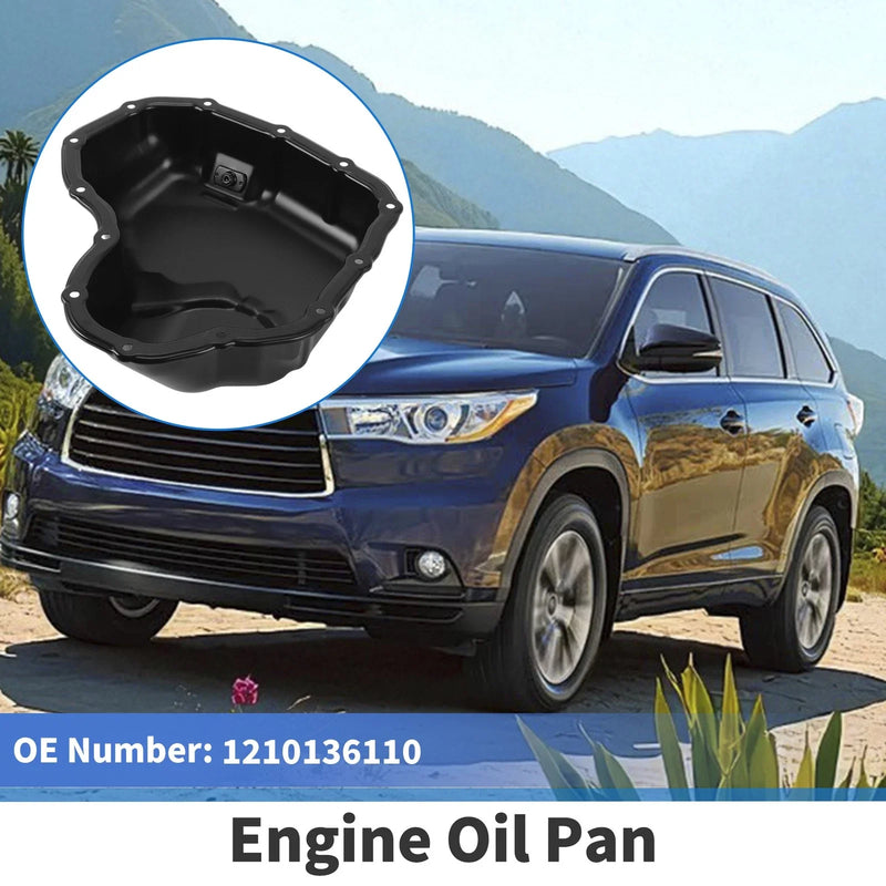 Toyota Highlander 1 Pc Engine Oil Pan Steel Black (2018–2021)