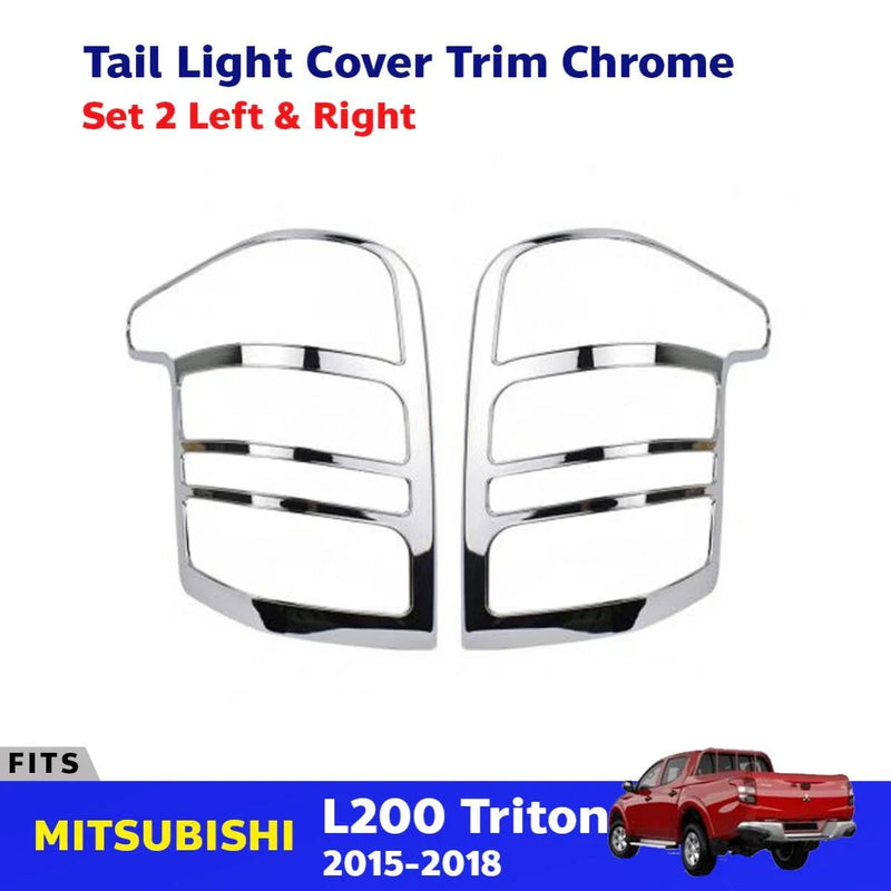 Tail Light Lamp Cover Trim Chrome Fits Mitsubishi L200 Triton Pickup 2015-18 D05