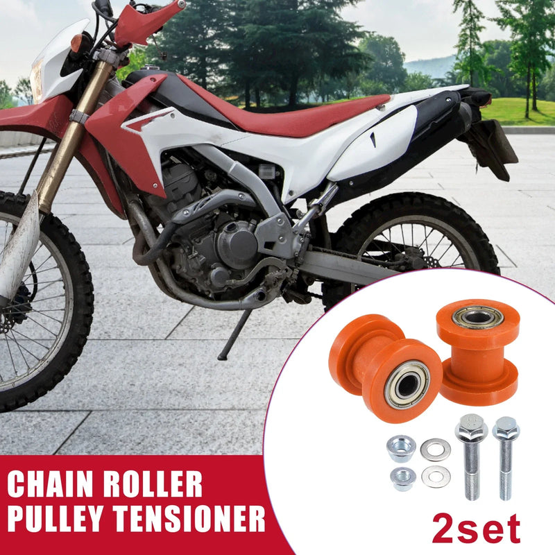 Motorcycle Mini Bike 2 x 8mm 10mm Chain Roller Pulley Tensioner