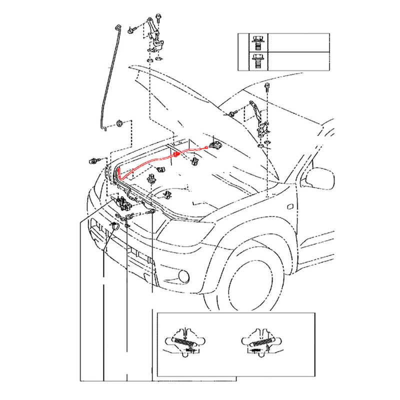Toyota Hilux2004-2015 Bonnet Release Cable