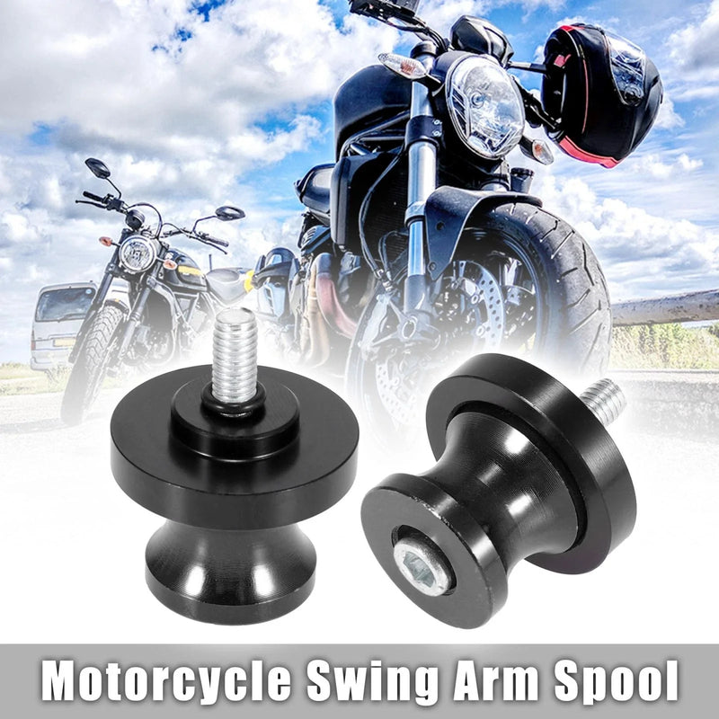 Yamaha 2 x 6mm M6x1.0 Black Swingarm Spools Sliders Stand
