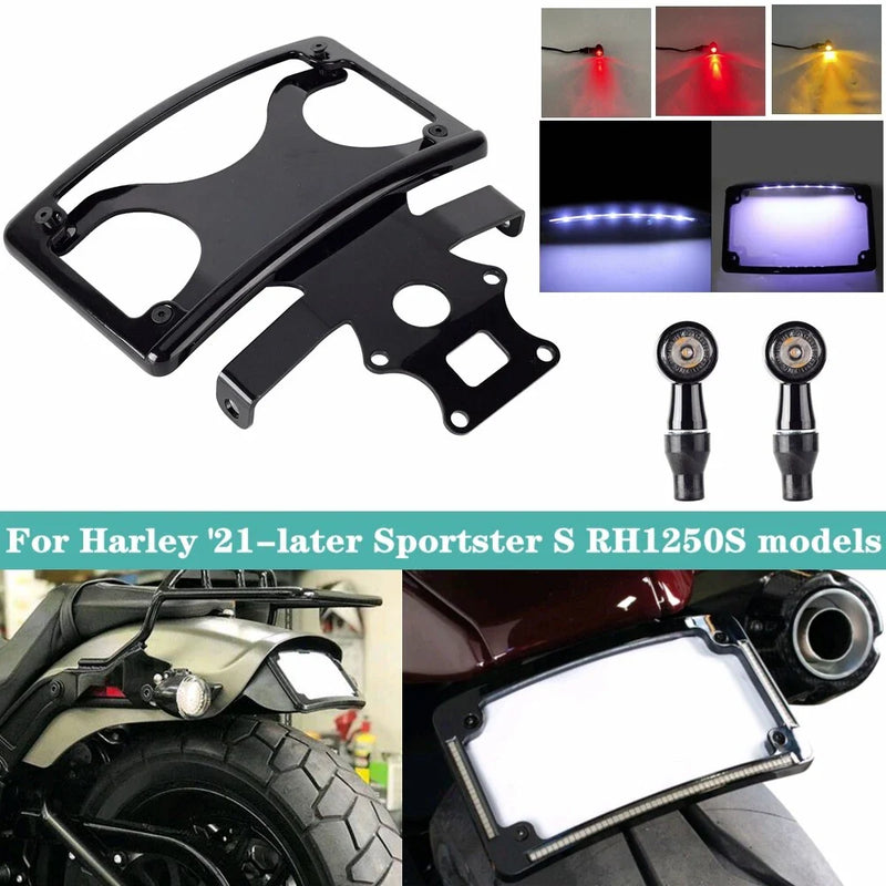 Sportster Mini LED Rear Turn Signal Lamp & License Plate Holder Frame (21-23)