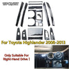 Toyota Highlander 15Pcs Wood Black Console Shift Panel Trim Cover (08–13)