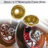 Motorcycle 12mm Aluminum Alloy Motorcycle Slider Frame 2 x Gold Tone