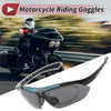 1 Set Motorcycle Riding Goggles Dark Gray Lens Blue Frame PC Cycling Sunglasses