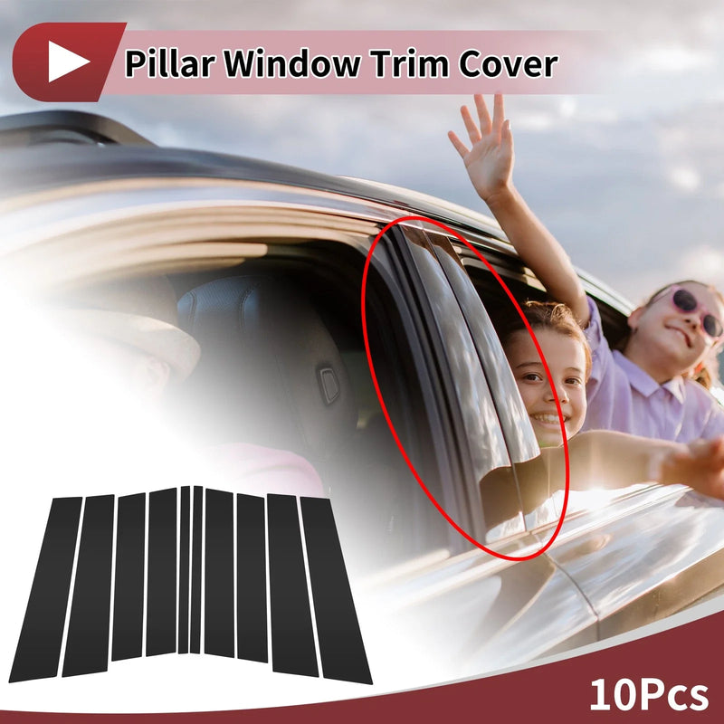 Mercedes-Benz GL-Class (2013-2015) Black 10 x Car Door Pillar Window Trims
