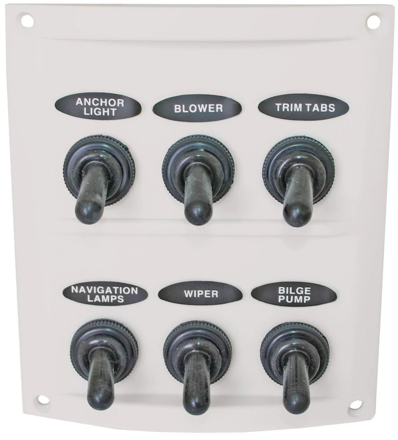 Marine Applications Switch Panel 6 Gang 12V/24V White Waterproof Boots