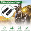 7/8" 22mm Motorcycle Hand Grips Cover Kit Aluminum Alloy Rubber Titanium Tone