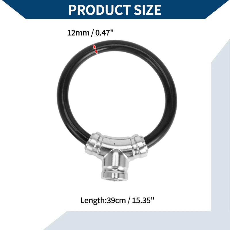 Bike - Black Portable Anti-Theft Bicycle Lock Mini Ring Cable