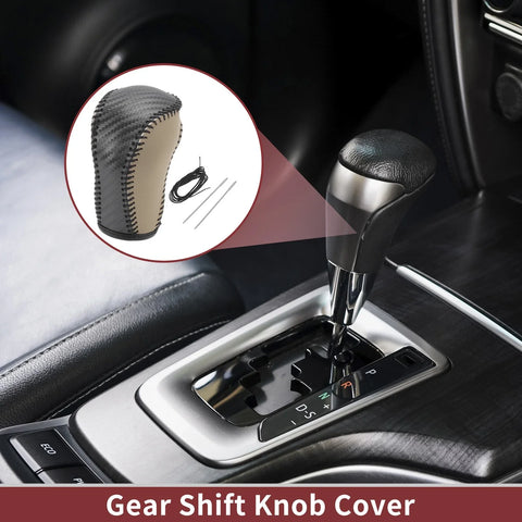 Mazda CX-5 (2013-2014) Black Beige Faux Leather Car Gear Shift Knob Cover
