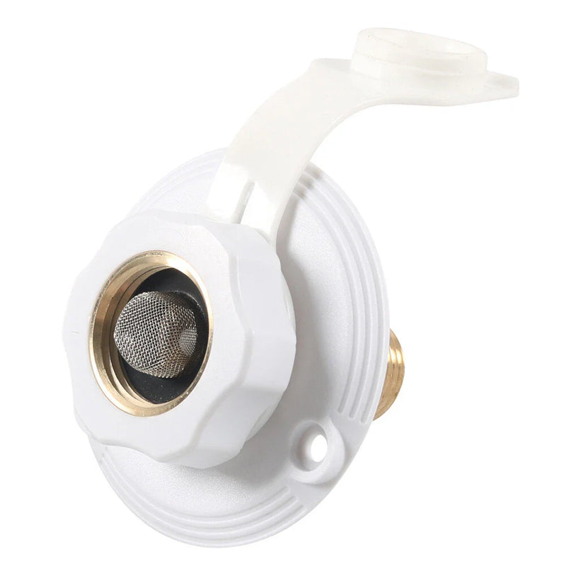 RV Trailer Camper RV City Water Fill Inlet Flange w/ Check Valve
