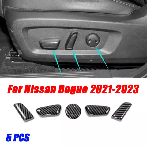 Nissan Rogue 5x Carbon Fiber Seat Adjustment Button Cover Trim (2021–2023)