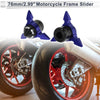 Motorcycle 2 x 0.59" Aluminum Alloy Plastic Slider Frame Blue