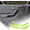 Jeep Wrangler Light Green Front Rear Door Handle Bezel Cover Trims (2007-2018)