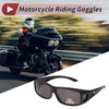 Motorcycle Riding Goggles Deep Gray Lens Black Frame Tri-acetel Cellulose