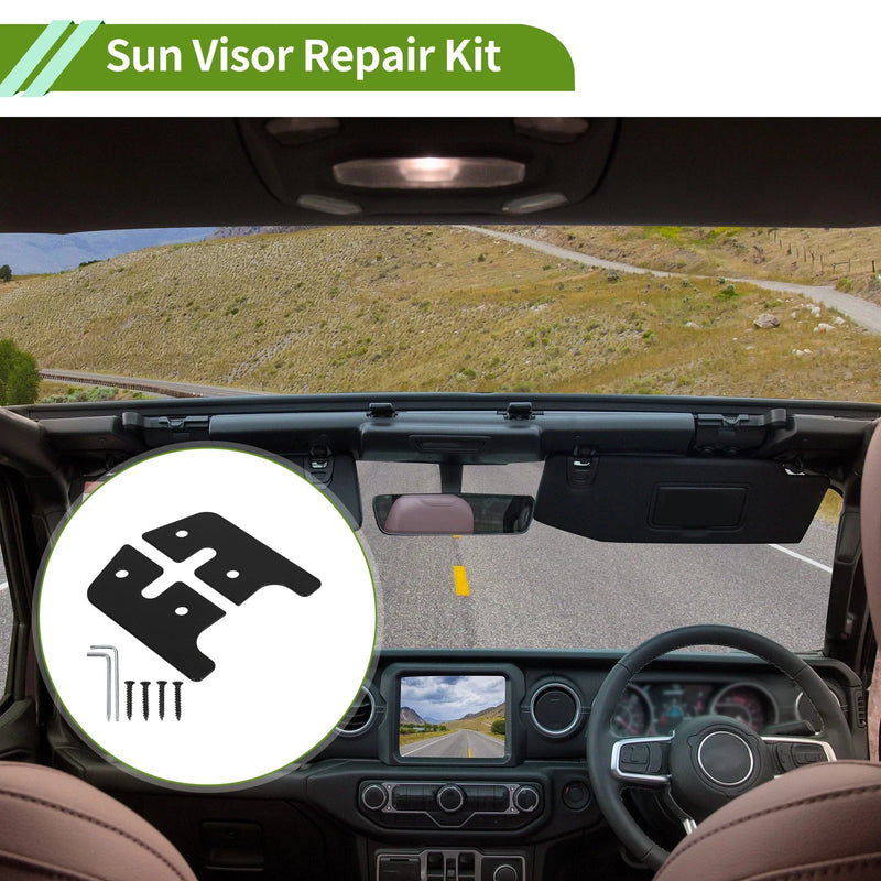 Jeep Wrangler Sun Visor Repair Kit  Aluminum Alloy (2007-2018)