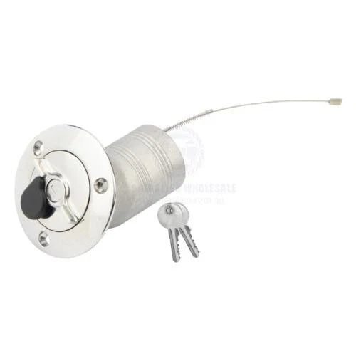 Deck Filler Blank 30° Angled 316 Stainless 50mm Lockable w/ 2 Keys