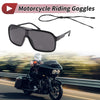 Set Motorcycle Riding Goggles Black Lens Black White Frame Tri-Acetyl Cellulos
