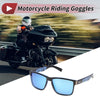 Motorcycle Riding Goggles Blue Lens Black, Blue Frame Tri-acetel Cellulose