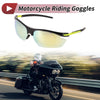 1 Pc Motorcycle Riding Goggles Gold Tone Lens Black Yellow Frame
