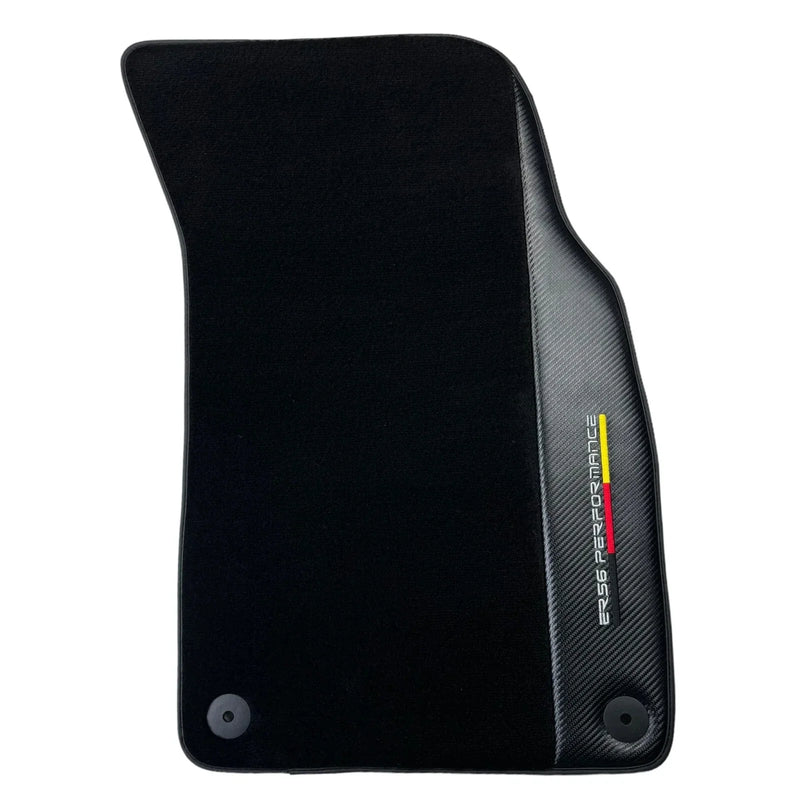 Audi Q7 4M with Carbon (2019-2023) - 2 x Durable Covers Black Floor Mats