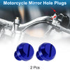 Motorcycle Left Hand M10x1.25 Motorcycle Mirror Hole Plugs Screws Blue