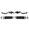 Yamaha YZF R1 Silver Extendable Brake Clutch Lever Grip Set (2009-2014)
