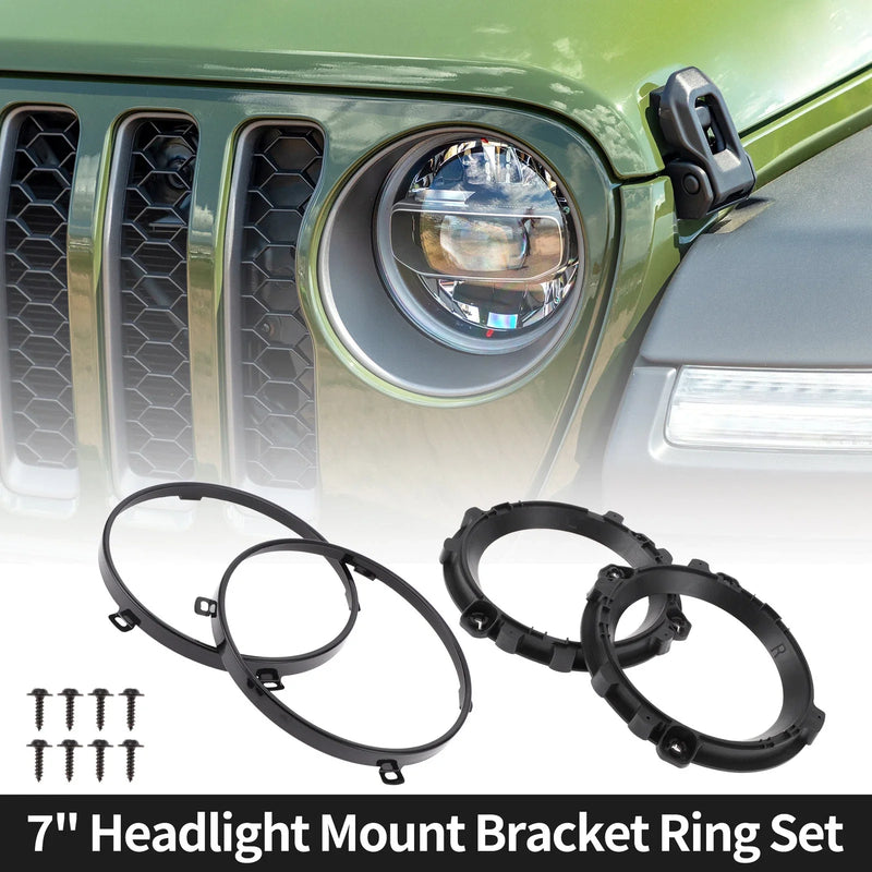 Jeep Wrangler TJ 7 Inch Round Headlight Mounting Bracket Set (1997-2006)