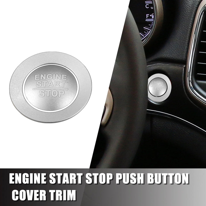 Jeep Cherokee and Dodge Silver Tone Engine Start/Stop Button Cover Kit