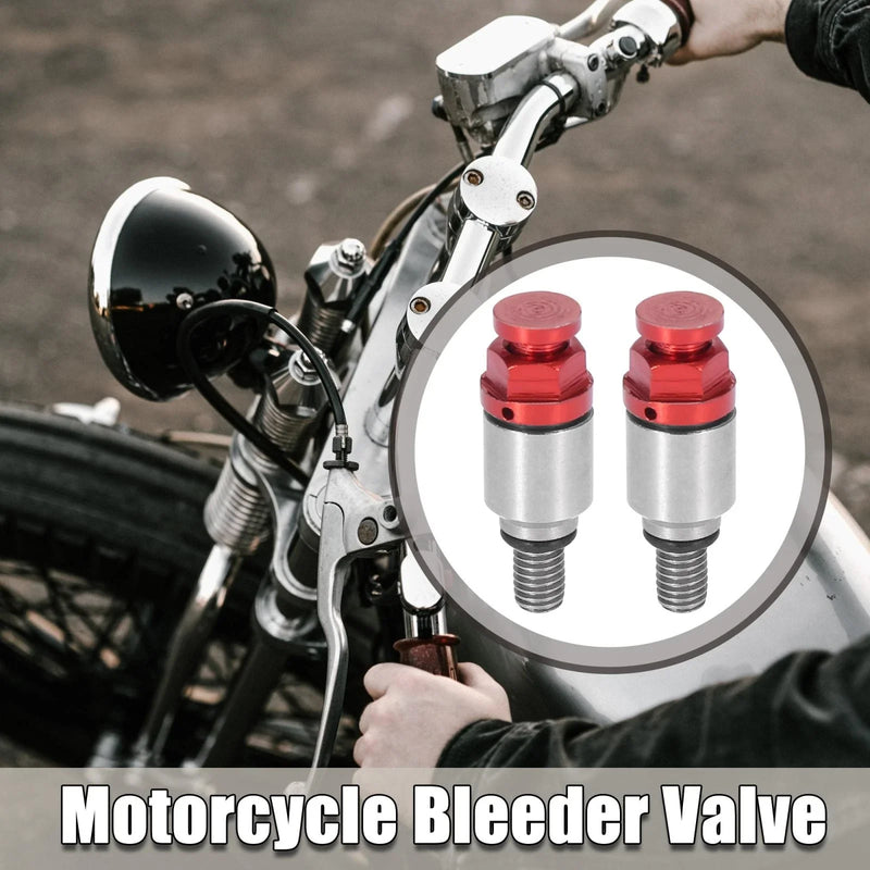 Honda Yamaha Red 2 x M5x0.8 Motorcycle Screw Fork Air Bleeder Valve