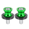 Kawasaki 2 x 10mm M10x1.5 Green Motorcycle Swingarm Spools Sliders Stand