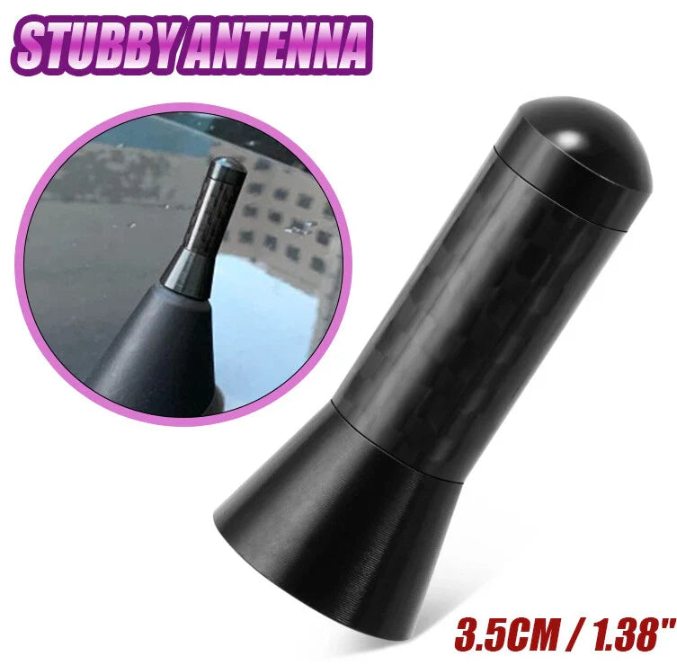 Universal Car Radio FM - Black Carbon Fiber 1.4in Antenna