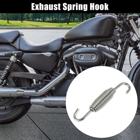 Motorcycles Exhaust Pipe Spring Hook 65mm 2.56" Stainless Steel Silver Tone
