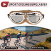 1 Pc Motorcycle Riding Goggles Silver Tone Lens Brown Frame PC PU Sponge