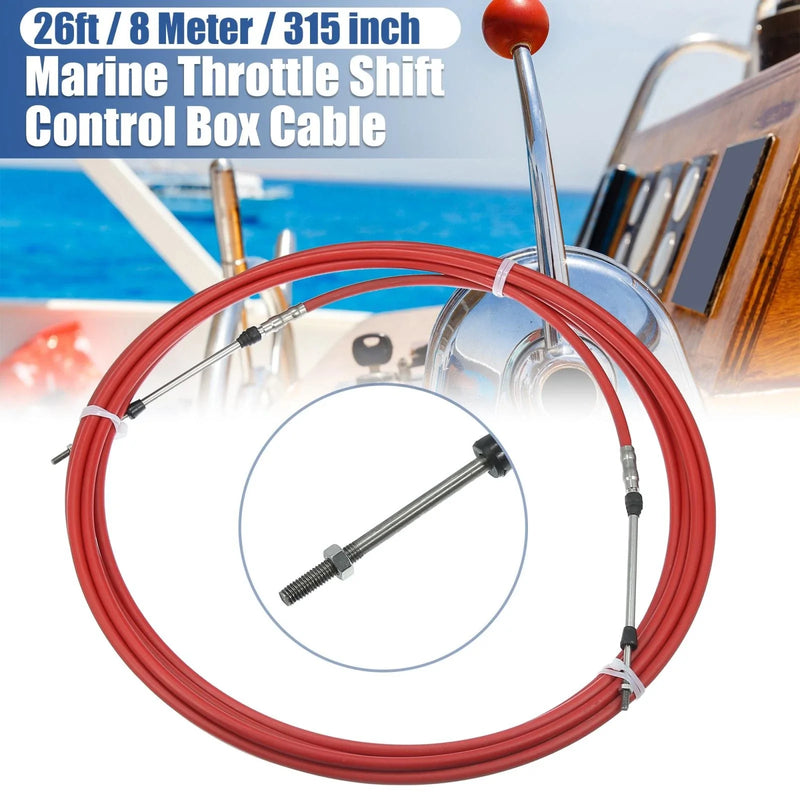 Yamaha Red 1pcs 26ft 315 Inch Marine Type Shift Remote Control Box Cable