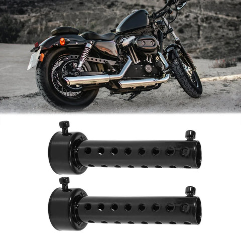 Universal Motorcycle 2 x 42mm Exhaust Silencer Muffler Pipe Black