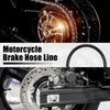 Motorcycle Brake Line Oil Hose Pipe with Spring Protection 220cm Black 1 Set